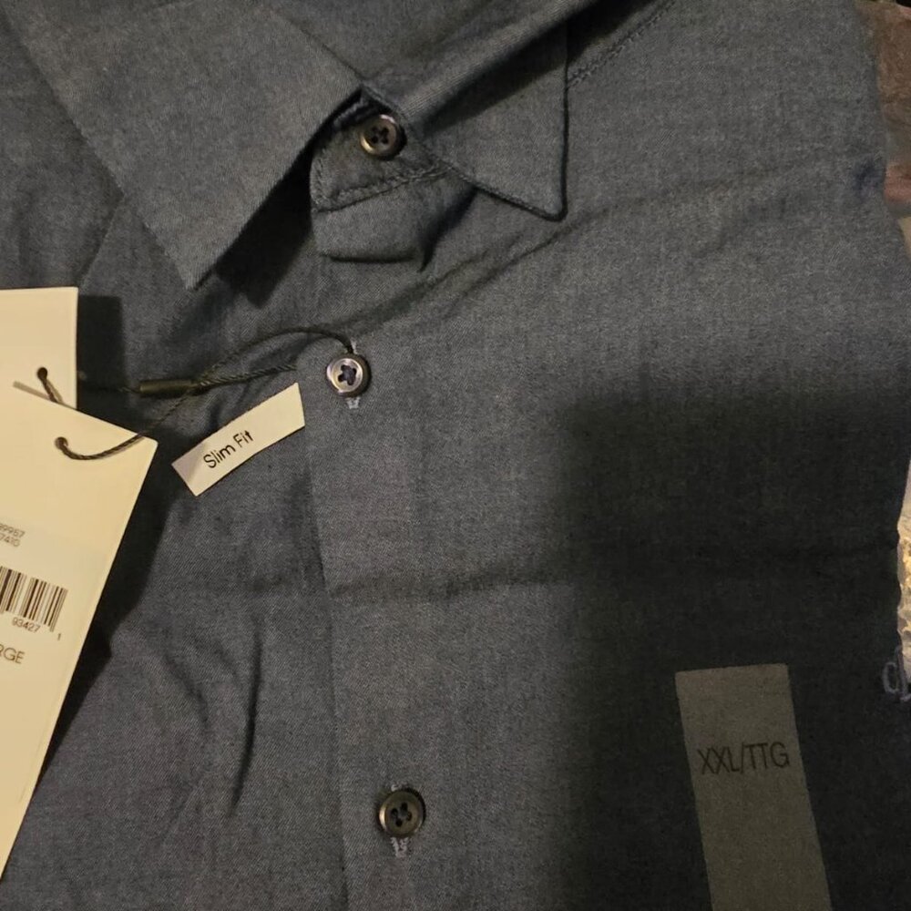 Calvin Klein Blue Casual Button Down Shirt - Picture 5 of 7